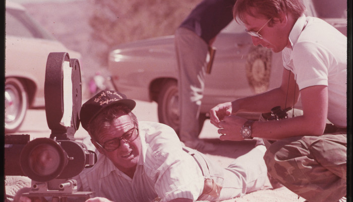 James William Guercio on set of Electra Glide in Blue